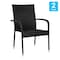Flash Furniture Black Stacking Wicker Patio Armchairs, PK 2 2-TW-3WBE073-BK-GG - alternate 10